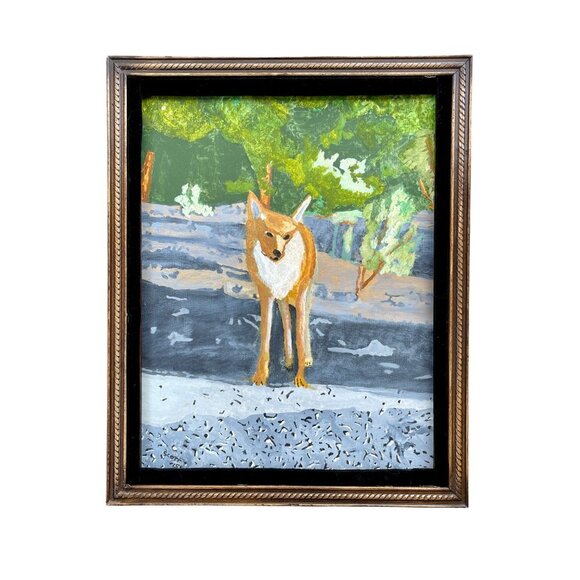 Framed Original Oil Painting on Canvas - Fox in Santa Fe New Mexico - Picture 12 of 15